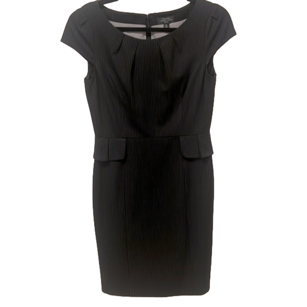 Tahari Pin Striped Peplum Dress